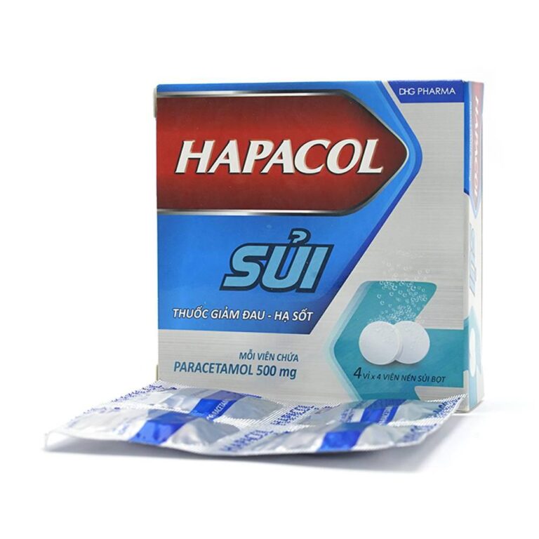 Viên sủi giảm đau, hạ sốt Hapacol 500mg (4 vỉ x 4 viên/hộp ...