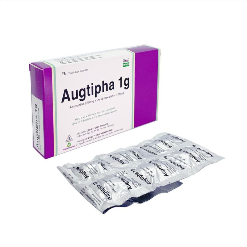 Thuốc Augtipha 1g Tipharco điều trị bệnh lý nhiễm khuẩn (2 vỉ x 10 viên ...